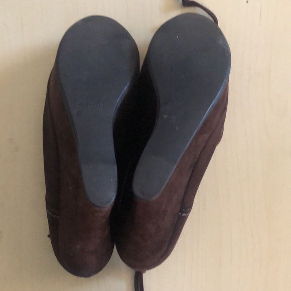 MIU MIU Suede Platform Wedge Shoes - Picture 6 of 8